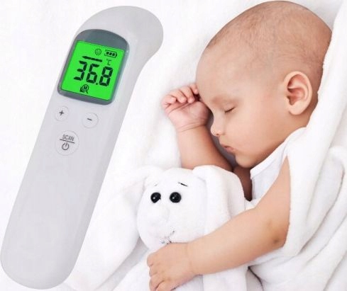 TERMOMETR BEZDOTYKOWY NA PODCZERWIEŃ LCD ELEKTRONICZNY DOKŁADNY 1s Marka bez marki